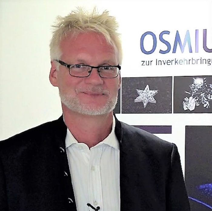 Ingo Wolf (56) aus München, Gründer und Geschäftsführer des Osmium-Instituts in Murnau am Staffelsee in Bayern © Osmium-Institut zur Inverkehrbringung und Zertifizierung von Osmium GmbH