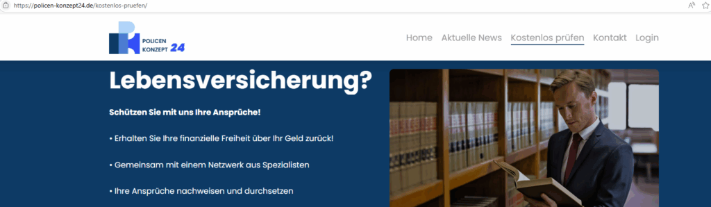 Screenshot Webseite